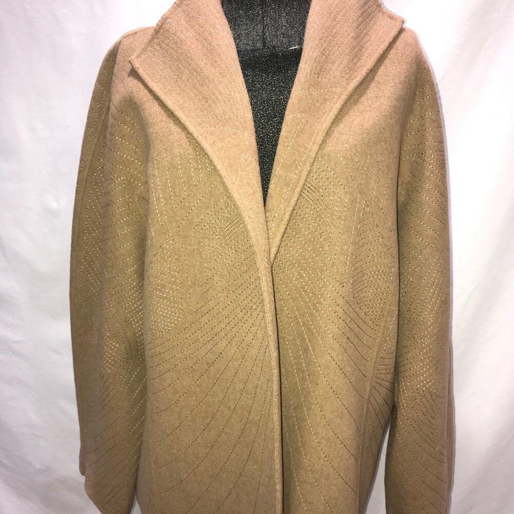 LINDA ALLARD FOR ELLEN TRACY TRAPUNTO STITCHED WOOL JACKET